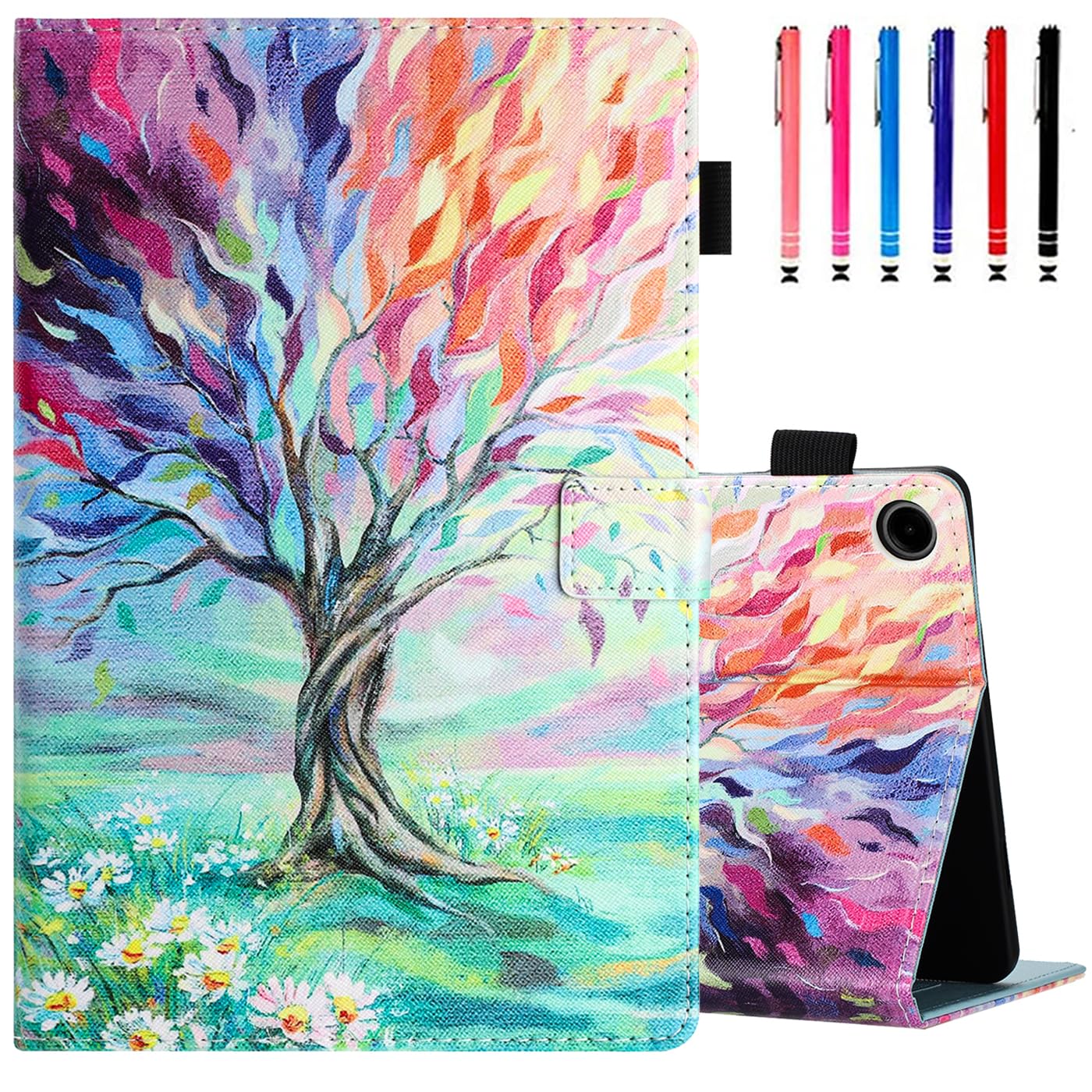 MonsDirect Case Compatible with Samsung Galaxy Tab A11+/A11 Plus/A9+/A9 Plus 11-Inch 2025 2023, TPU+PU Protective Stand Cover, Auto Wake/Sleep with