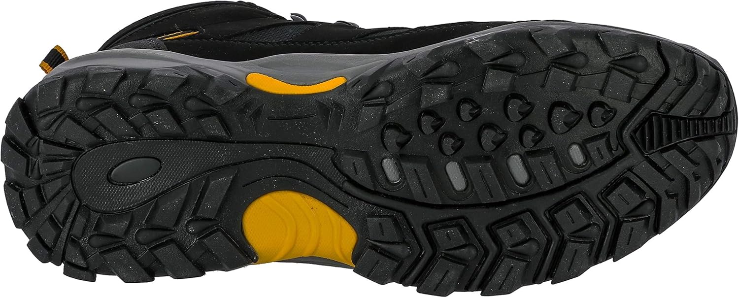 Brütting Men’s Mount Hunter High High Rise Hiking Shoes, Black (Black/Yellow), 7.5 UK
