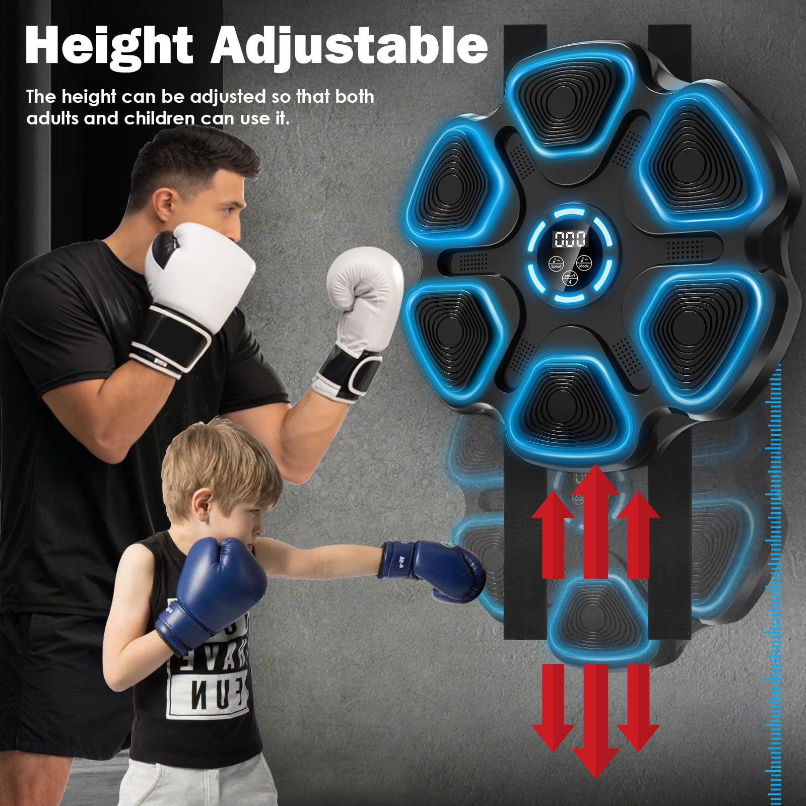 Mukaddar Music Boxing Machine, Large Size Music Punching Machine for Adults Kids, Interactive Boxing Target Wall Mounted with Gloves, Gift for Men