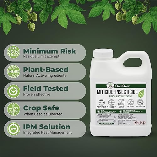 Miniatura 3 de Clean Green Insecticida Miticida - Concentrado botánico de 16 onzas para ácaros, pulgones, enfermedades e insectos - Listado OMRI para uso orgánico