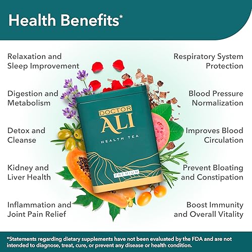 Miniatura 6 de DOCTOR ALI HEALTH Tea - Limpieza y desintoxicación, salud renal y hepática, digestión, refuerzo de inmunidad, calmante, grado premium, 11 súper