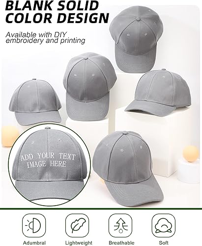 Miniatura 4 de Handepo 24 piezas de gorra de béisbol en blanco ajustable con correa trasera, gorra de camuflaje en blanco lisa, unisex, para camioneros, hombres y
