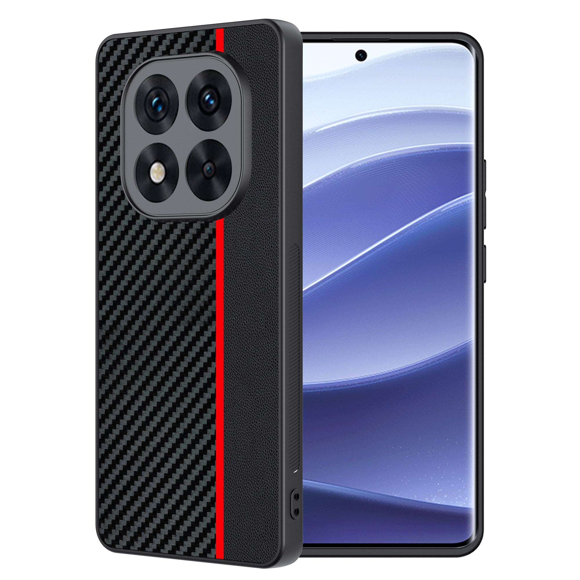 SEAHAI Cover per Oppo Reno 12 5G, Ultra Sottile Custodia Premium PU Pelle Portafoglio Kickstand Slot per Schede [RFID Blocking] TPU Antiurto Flip Cover Libro - Rosso