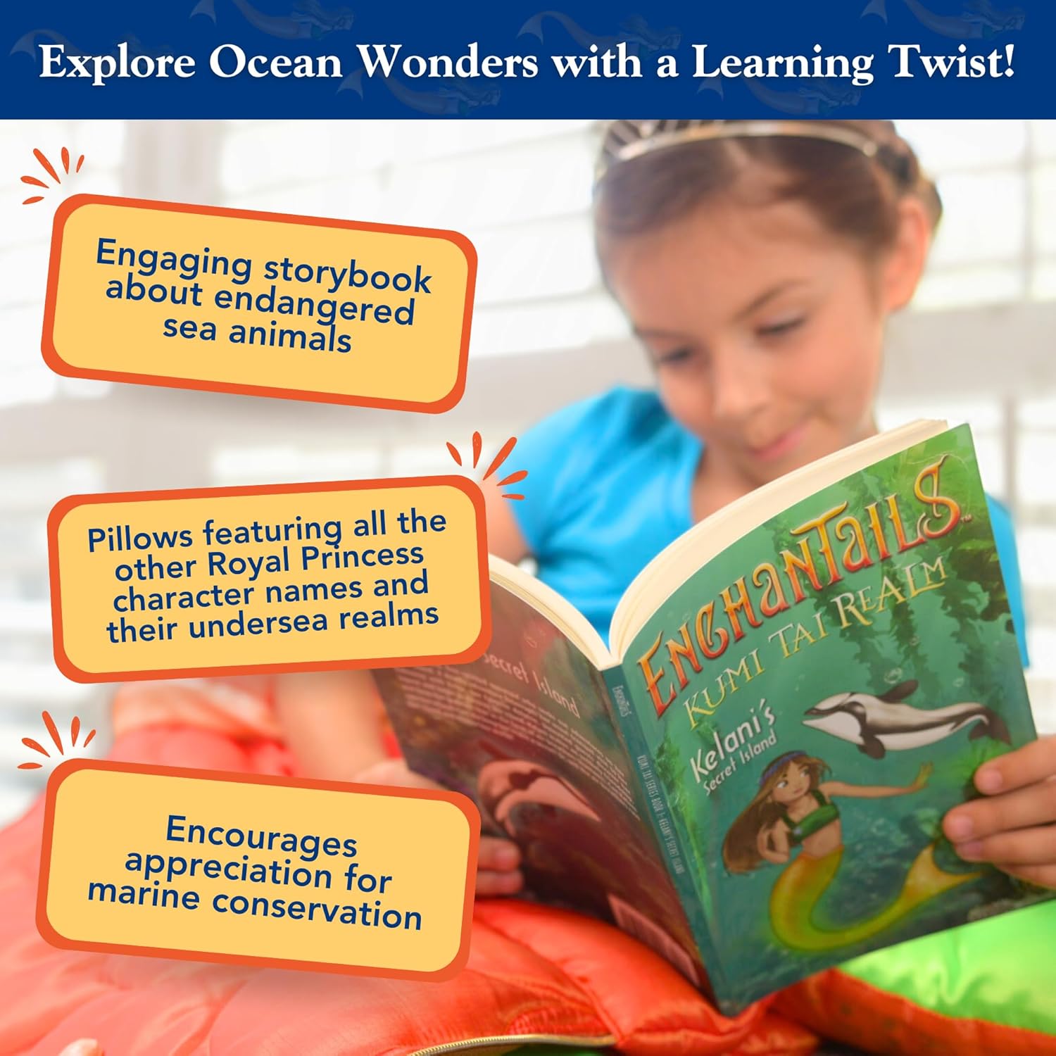 Mermaid Tail Blanket for Kids - 5-Piece Glow in The Dark Girls Slumber Set - Wearable Mermaid Tail Sleeping Bag - Ideal for Sleepovers