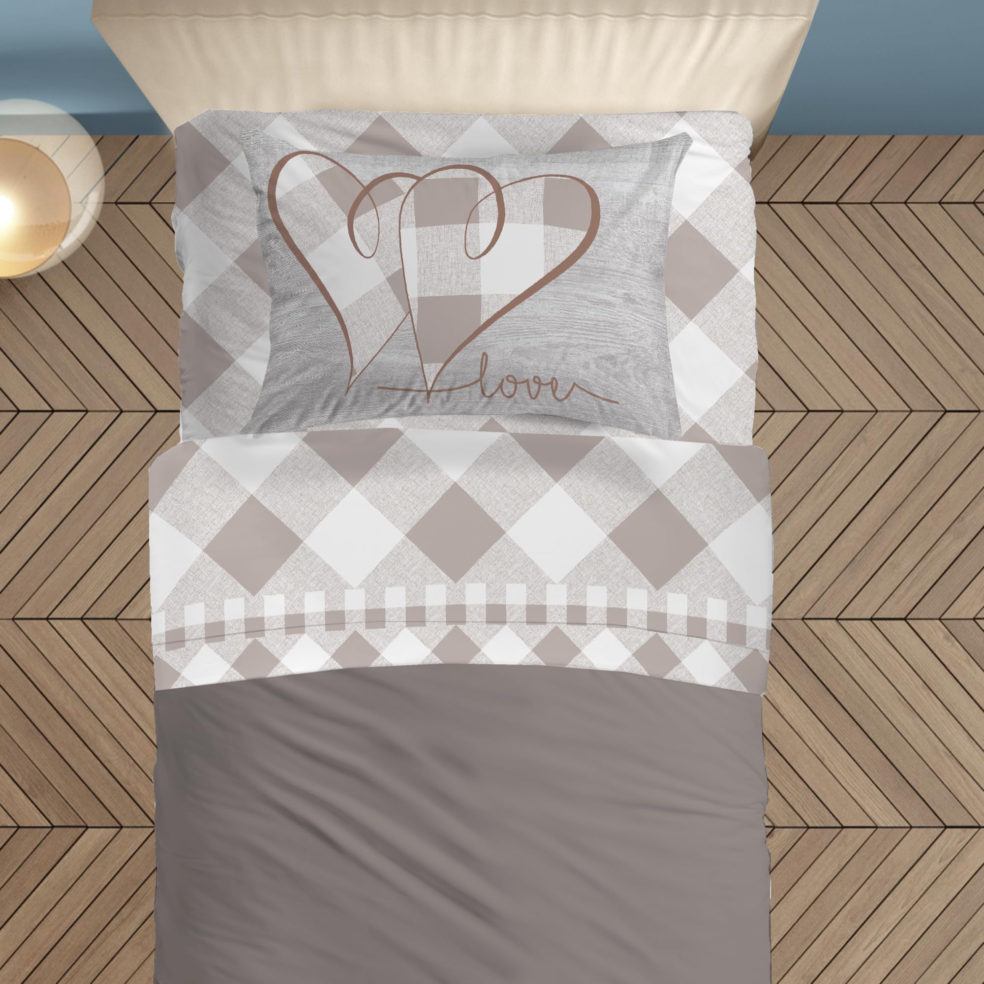 PENSIERI DELICATI 3/4 Bed Sheet Set, 100% Cotton, 120 x 200 cm, Includes Bottom Sheet, Top Sheet and 1 Pillowcase - Image 2