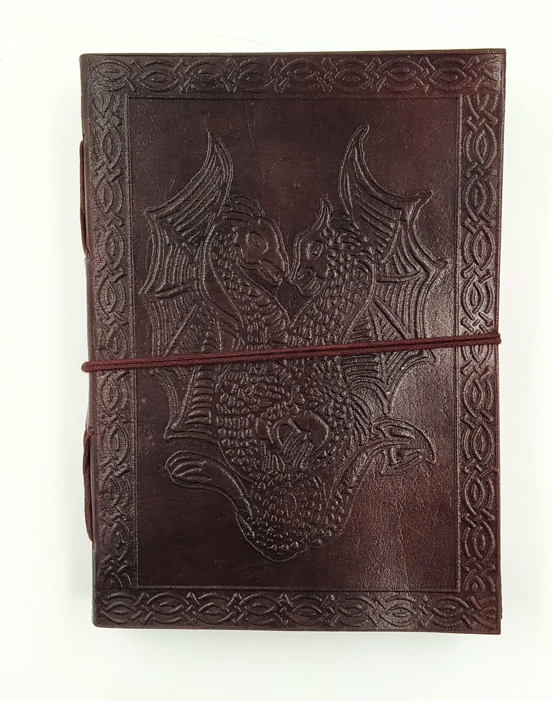 OVERDOSE Double Dragon with Lock Journal - Handmade Antique Journal For Students Office Bible & Travel Gift leather Journal men women | Leather Sketchbook| Notebook Diary - 5x7 inches | 12x17 cm