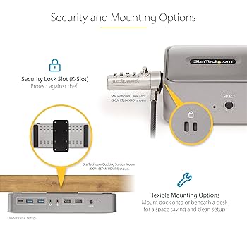 StarTech 129N-USBC-KVM-DOCK ドッキングステーション Dual-Laptop USB-C KVM Docking Station, Dual Monitor 4K 60Hz