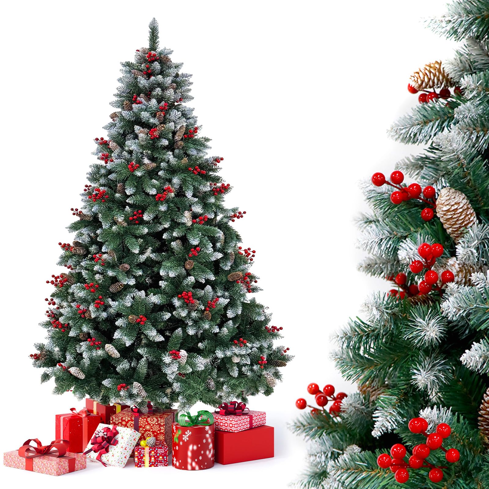 youdenova sapin noël artificiel neige