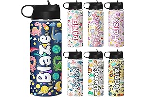Personalized Kids Water Bottles Custom Name 18 Oz Insulated Stainless Steel School...