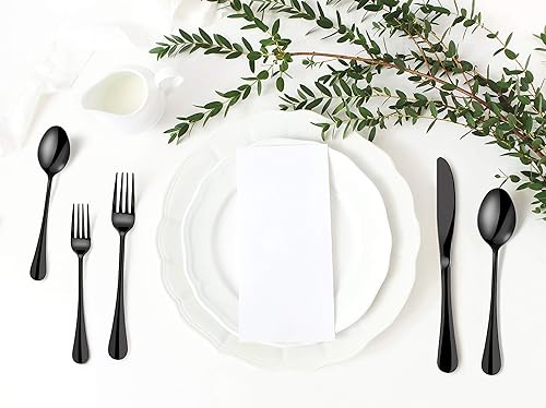 Miniatura 7 de Juego de 40 piezas de cubiertos de acero inoxidable moderno, cubiertos de cocina, utensilios de cocina, vajilla para 8, incluye cuchillos,