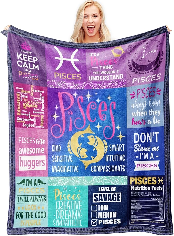 Pisces Gifts for Women – Zodiac Throw Blanket 50