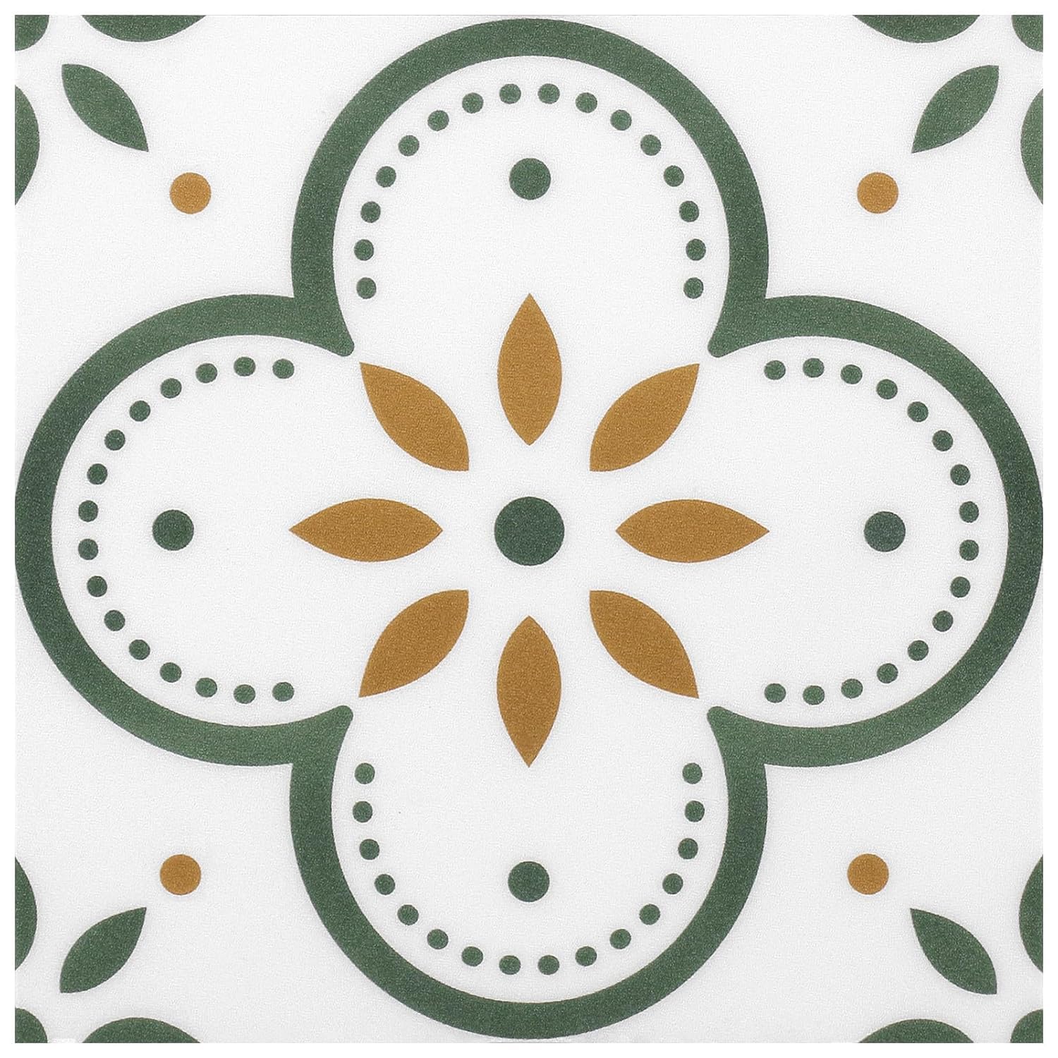 Peel & Stick azulejos de piso Piso de vinilo autoadhesivo para cocina Baño Lavandería Casa de mascotas Chimenea 20 hojas 8 "x8" pegatinas de piso extraíbles Decoración del hogar (Flores verdes)