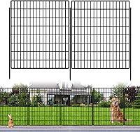 KYATE 10 Panels 33" Tall Rustproof Dog Fence for Yard - 24ft Outdoor Garden Animal Barrier, No Dig Metal Panels for Rabbits & Pets