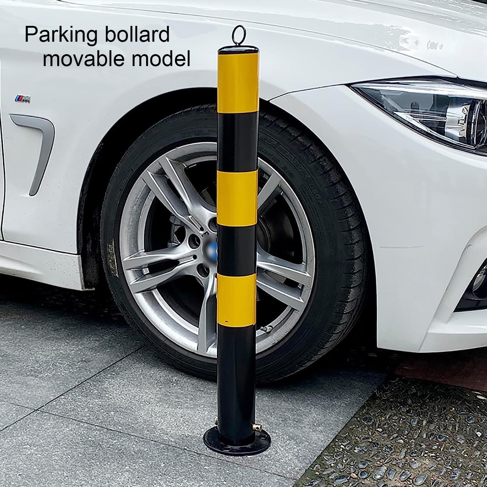 Borne de sécurité Amovible avec Bandes réfléchissantes, Poteau de signalisation pour la sécurité des allées, Colonne d'avertissement 50 cm / 20 Pouces