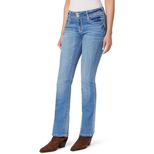 WallFlower Luscious Curvy Bootcut Jeans for Women Mid-Rise Insta Stretch Denim, Size Inclusive Juniors Jeans, Sizes 0 to 24
