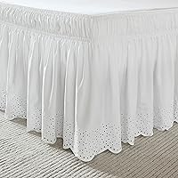 Lush Decor Vintage Eyelet Wrap Around Bed Skirt Queen/King/Cal King Off White - Ruffled Dust Ruffle Coquette Decor