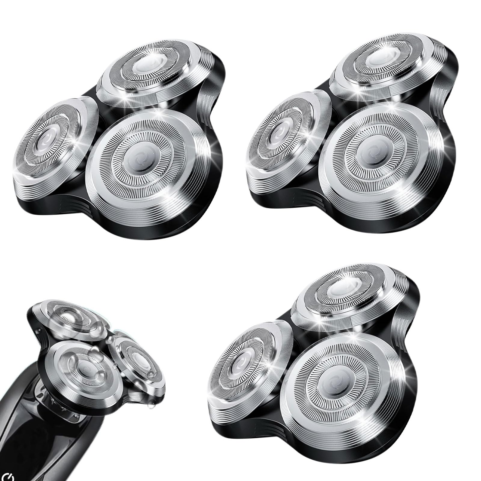 Photo 1 of New Upgrade SH90 Replacement Shaver Heads Compatible with Philips Norelco Series 9000 (S9000) Shavers Replacement Heads (SILVER(3pcs))