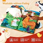 Hahaland Jouet de livre pour bébés 0 3 6 12 Mois, livre de ride jouet sensoriel pour les bébés, premier livre doux de vêtements pour bébés 0 Mois, cadeau de douche pour bébé garçon fille 0 Mois - Thème «Animaux de ferme»
