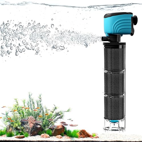 Filtro interno para acuario, filtros mejorados para pecera de 100 a 300 galones, bomba susuradora sumergible de 660 GPH para tanques de tortugas