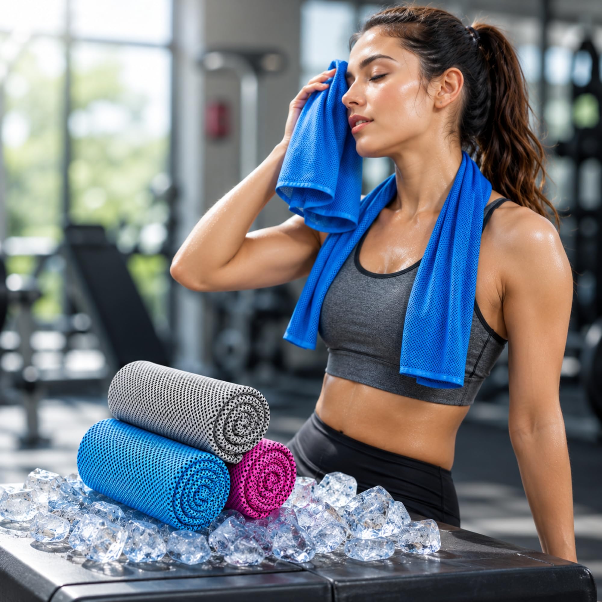 RIVAAN Cooling Towels for Gym, Yoga, Running, Camping | Quick Dry Workout Towels | Absorbent Microfiber Towel for Fitness Activities | Soft Breathable Ice Towel (Mix, 40x12 Inch, 3PCs)-image-30