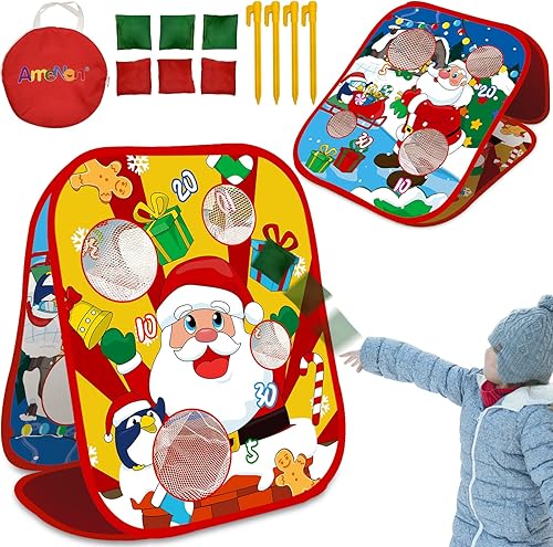 Juegos de lanzamiento de anillos de Navidad, juegos de fiesta de Navidad, juguetes para niños, familias, suministros de fiesta de Navidad, recuerdos