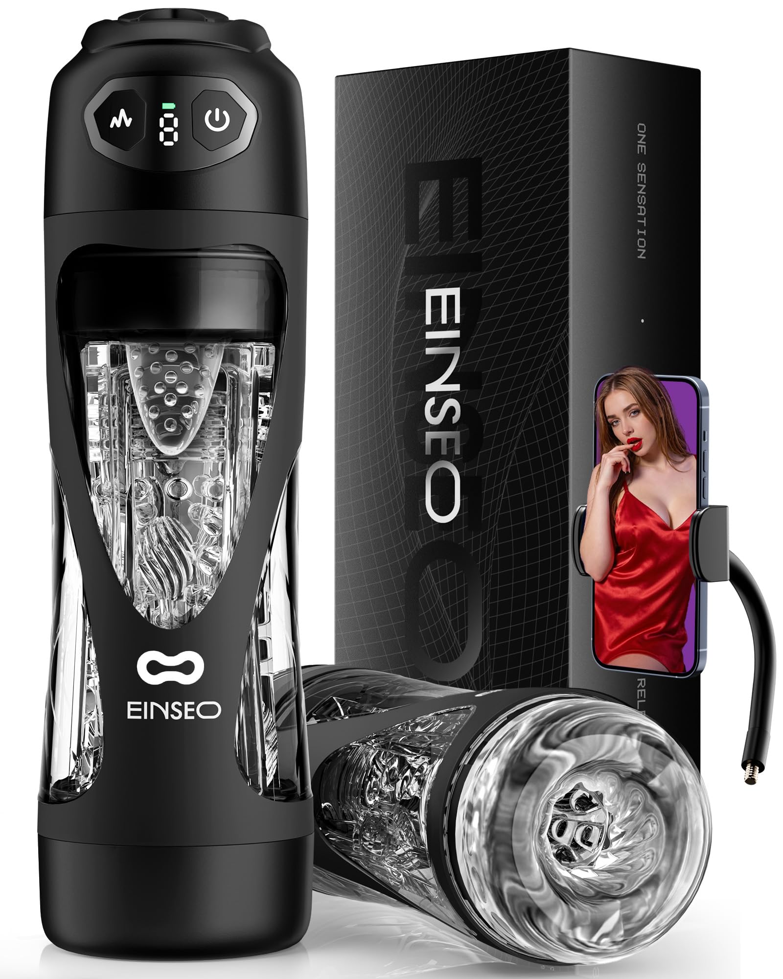 Amazon.com: EINSEO Sucking Male Masturbator with 7.1" Deep Sleeve, AI Sync Sex  Toys for Men 7-Speeds Suction & Vibration, Licking Pocket Pussy with Phone  Holder Male Stroker Custom Penis Pump Blowjob Adult