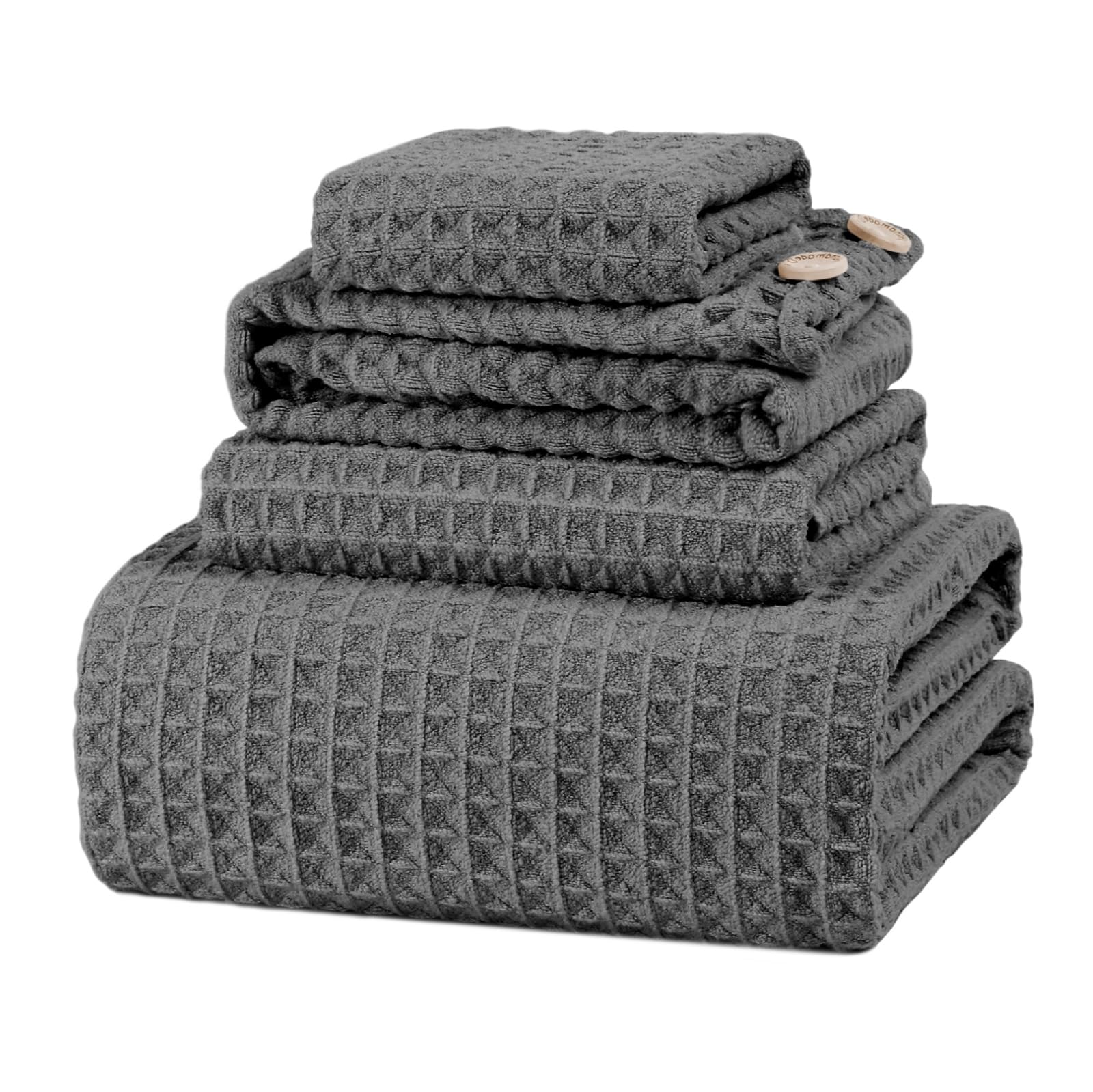 Lot de 4 serviettes de bain – 1 serviette de bain, 1 essuie-mains, 1 débarbouillette et 1 serviette à cheveux, serviette de bain surdimensionnée en microfibre non pelucheuse à séchage rapide – 177,8 x