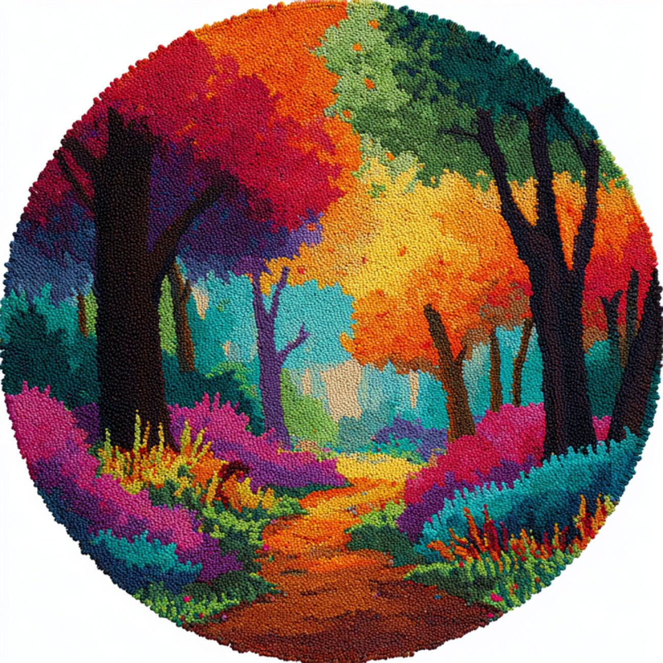 Kitquiver Landscape Tapestry Kits for Adults Fairy Tale Forests DIY for Kids and Adults Gift for Family Friends Needlework Crafts Cute Gifts 80x80cm