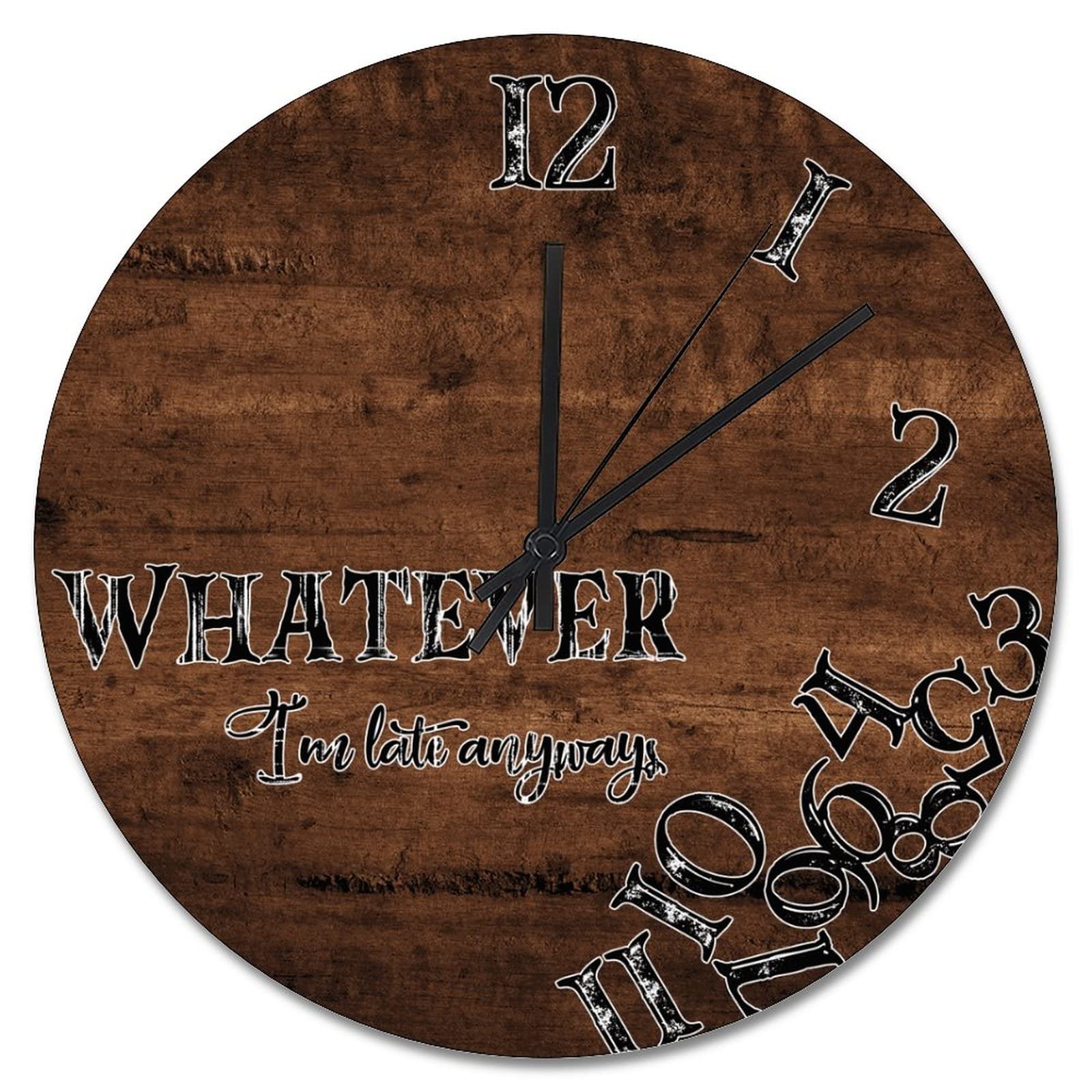 Horloge murale rustique à piles pour décoration de ferme et salon