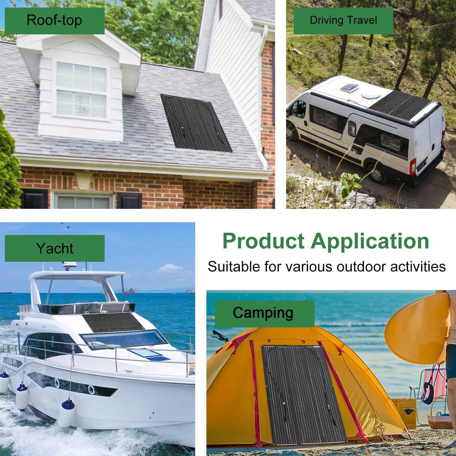 Panel Solar Flexible 100W 12V Monocristalino ETFE para Barcos y Caravanas