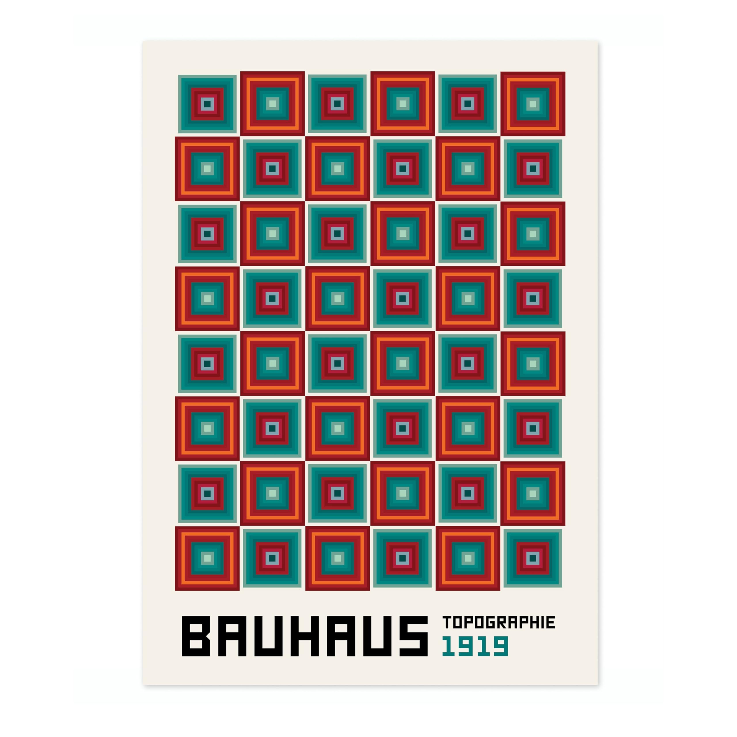 Topographie Bauhaus Poster Mid Century Modern Wall Decor Print, Abstract Geometric Wall Art Boho Abstract Artwork Architecture, Archival Matte, A4 (Print Only) - 29.7x21cm โ image 1