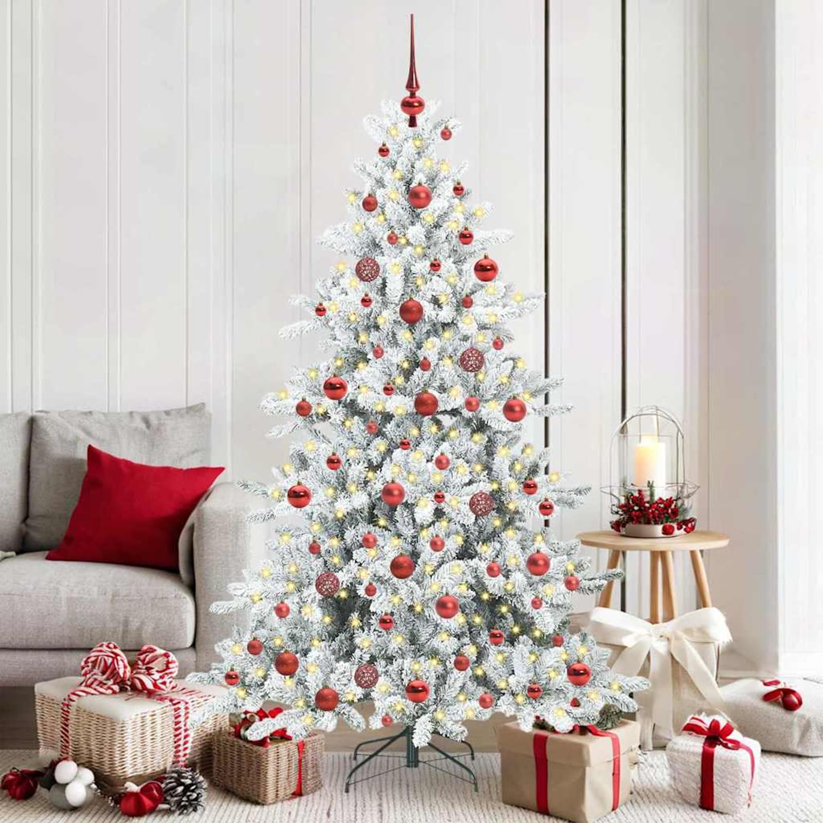 Árbol de Navidad artificial Tidyard de 180 cm con luces LED regulables y montaje rápido