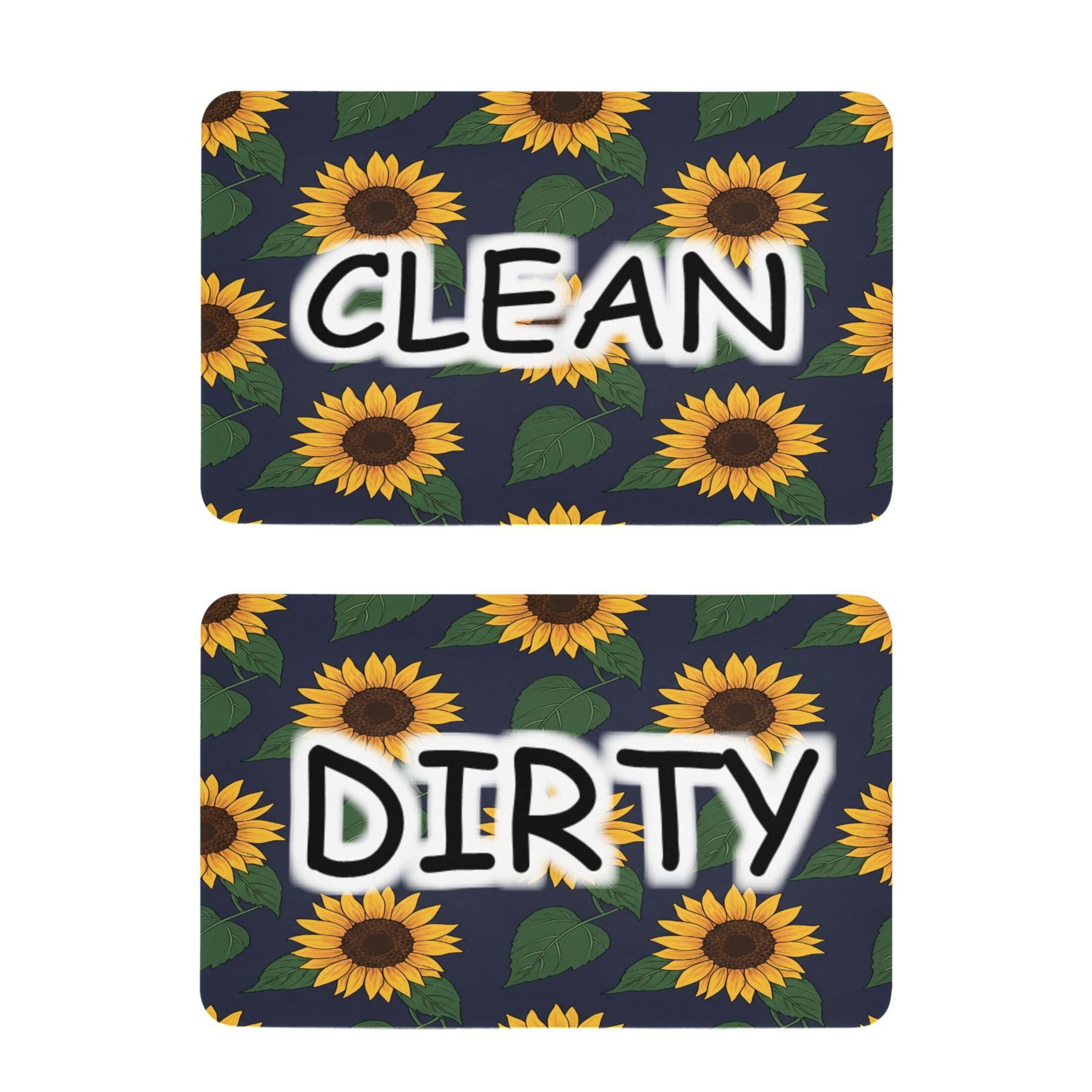 Kutsu Dishwasher Magnet Clean Dirty Sign Indicator, Sunflowers Fridge Magnet, Easy to Read, 2 Pack