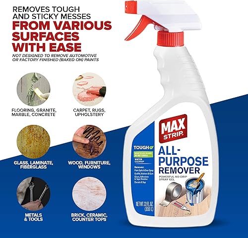 Miniatura 3 de Max Strip Removedor multiusos – 22 oz – Elimina derrames de pintura, sobreaerosol, graffiti, marcadores, gomas, pegamentos, adhesivos, residuos de