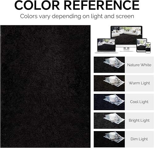 Miniatura 4 de HOMBYS Alfombra lanuda de 9 x 12 pies, alfombra de felpa ultra mullida de piel sintética grande para sala de estar, dormitorio, alfombra mullida