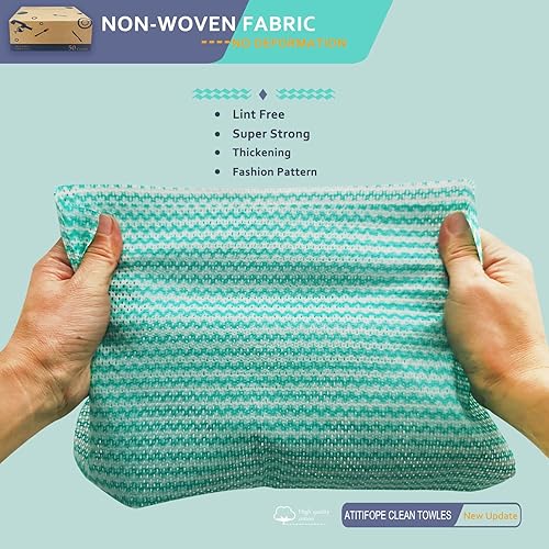Vista 5 de Toallitas resistentes para platos, 50 piezas, toallitas reutilizables, paños de limpieza multiusos, toallas