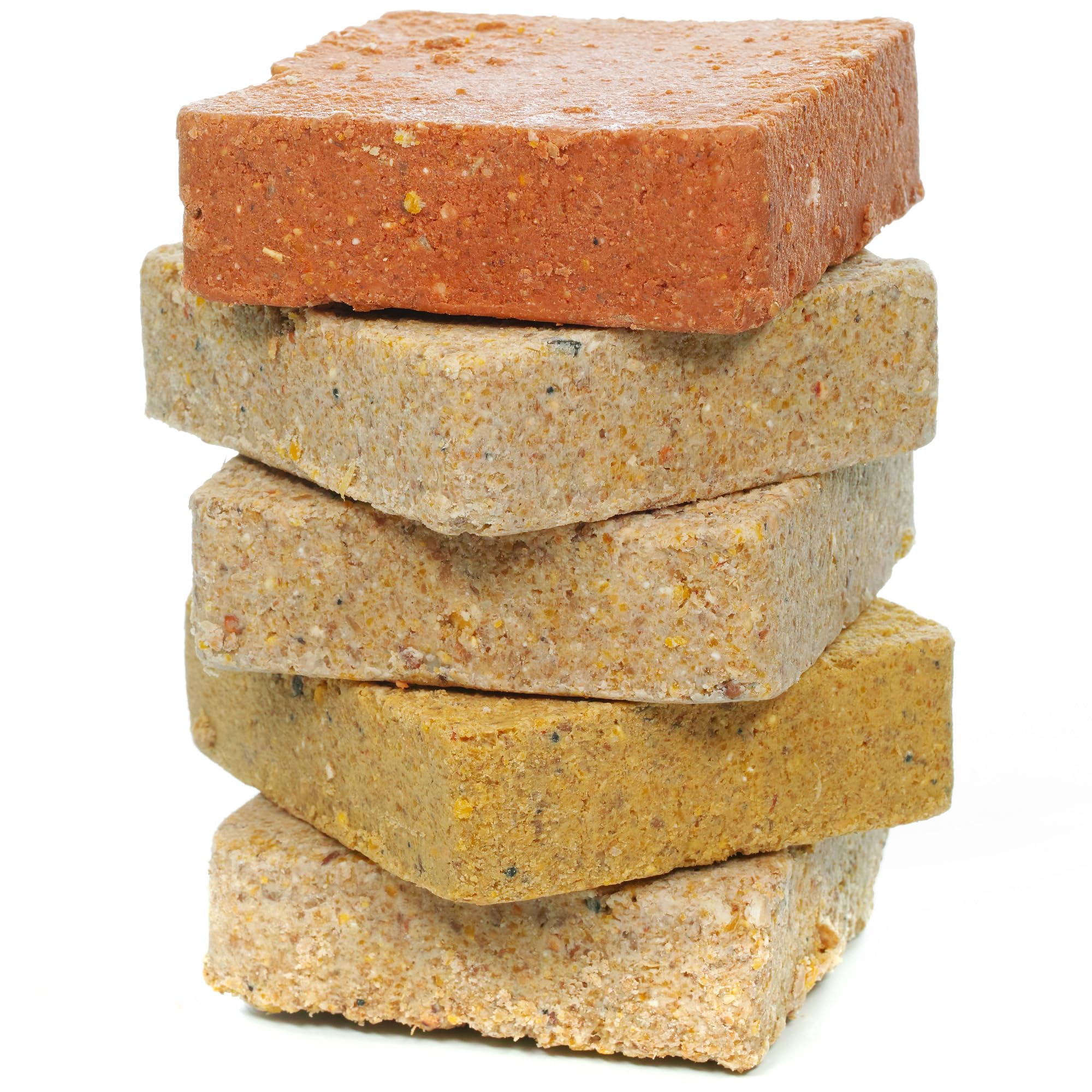 SQUAWK Suet Fat Blocks | Premium Grade Garden Wild Bird Food | Enhanced Formula | Naturally Blended, High in Energy & Protein-Rich Feed | Full of Nutritious Fat, Fibre & Moisture (Mixed, 5)