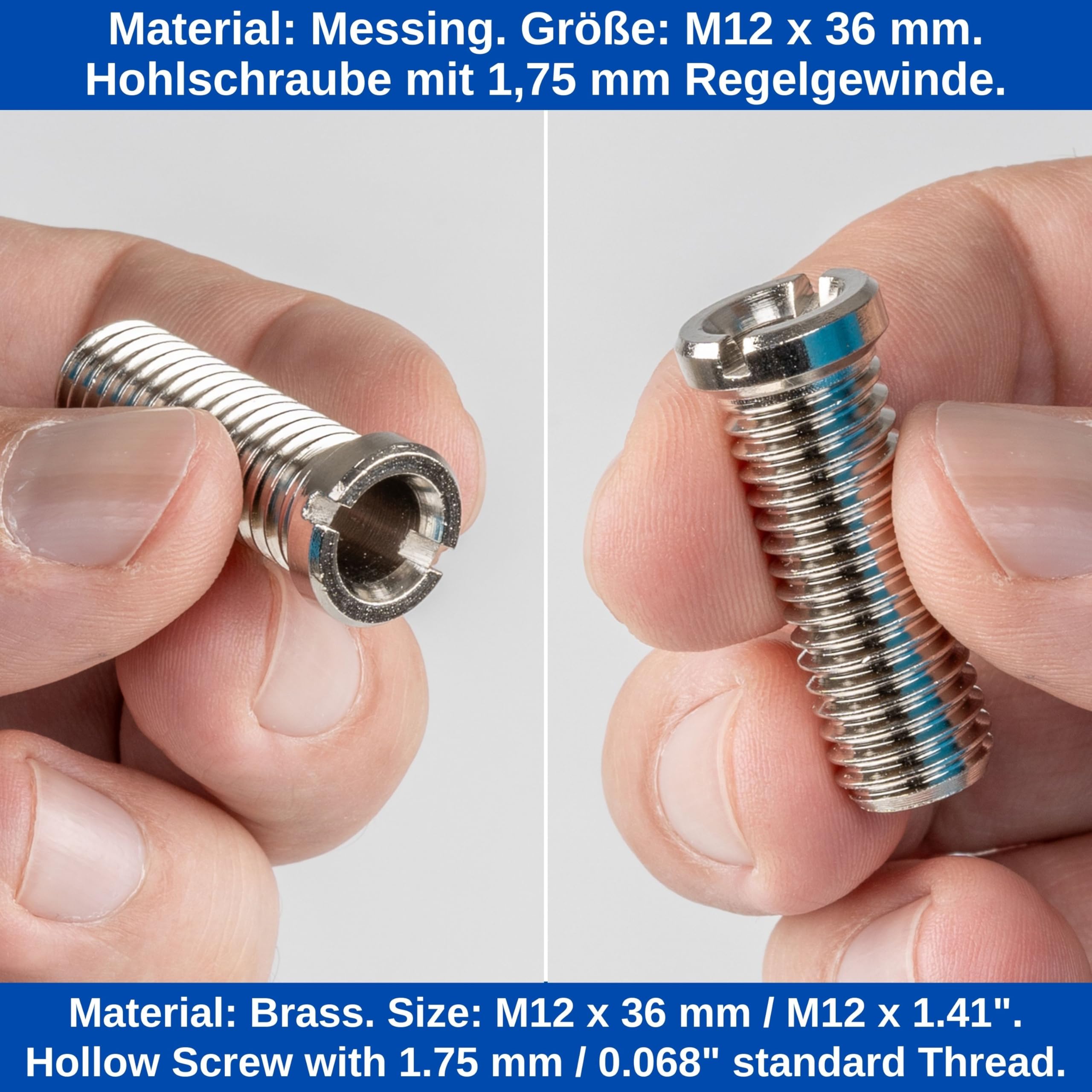 Vis Creuse M12 X 1,75 X 45mm Pour Vannes à Panier Tamis - Vis De Garniture, Neuf