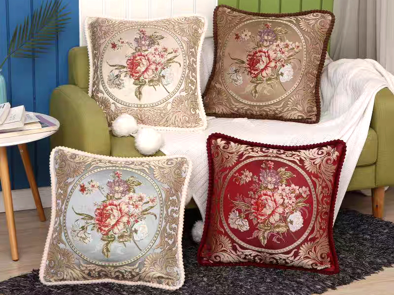 Amazon.com: Qupace Set of 2 Vintage Blue Embroidered Throw Pillows