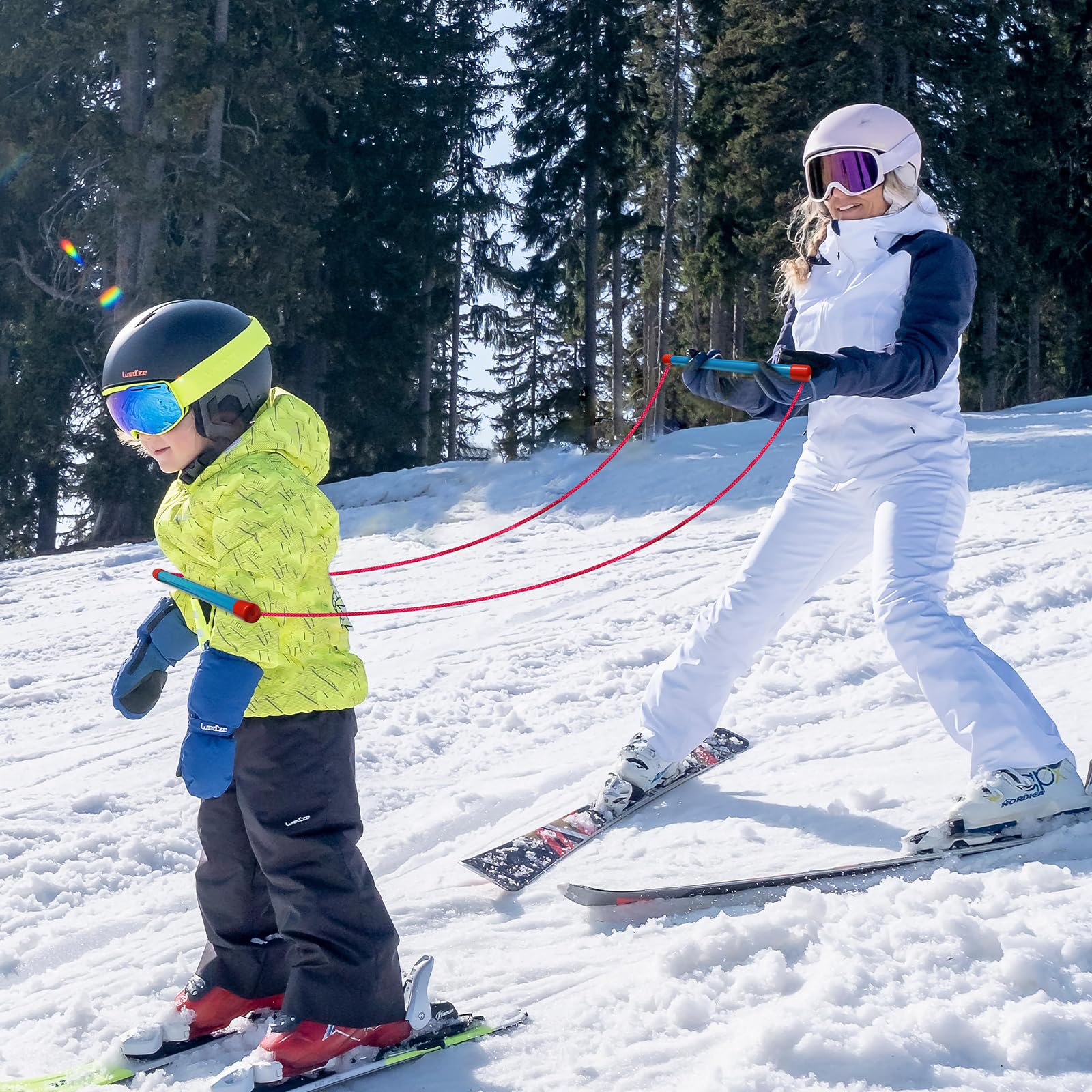 YEESOOM Kids Ski Trainer, Ski Training to Kids Downhill Skis Safely and Helps Build Good Form and Confidence, Easy Toddler Ski Trainer - Blue