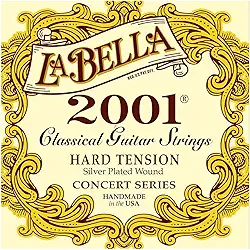 La Bella Corda de violão clássica de concerto banhado a prata 2001 Hard Tension