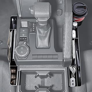 Center Consoles Organizer for Toyota Tacoma 2024-2025, Gear Shift Console Storage Box with Cup Holder for 2025 Toyota 4Runner Accessories Left Right Phone Pocket Gear Shift Side