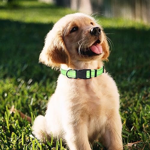 Miniatura 3 de Mile High Life Collar reflectante para perro, collares básicos ajustables de liberación rápida, collar de nailon suave para mascotas con anillo en D