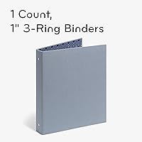 Vista 2 de U Brands Carpeta de moda, lino, gris azul, anillos de 1 pulgada, 1 unidad