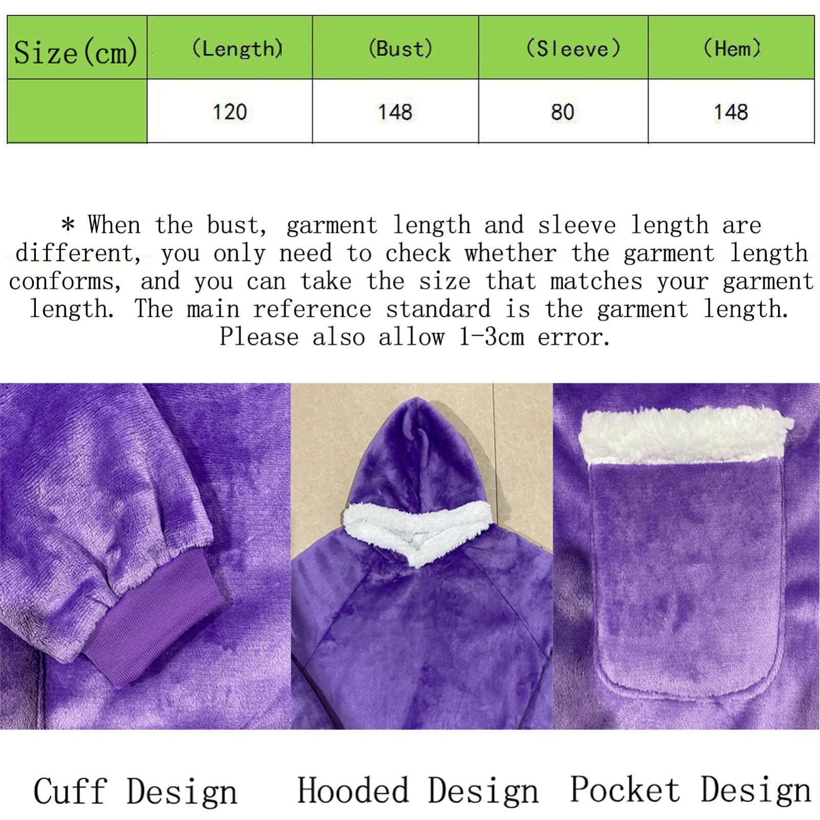 Albornoz NiñA Mullida, Albornoz Ducha Pareja Exigente con Tu Figura, Robe Larga Suave Y Suelta con Capucha Y DiseñO De 2 Bolsillos Purple