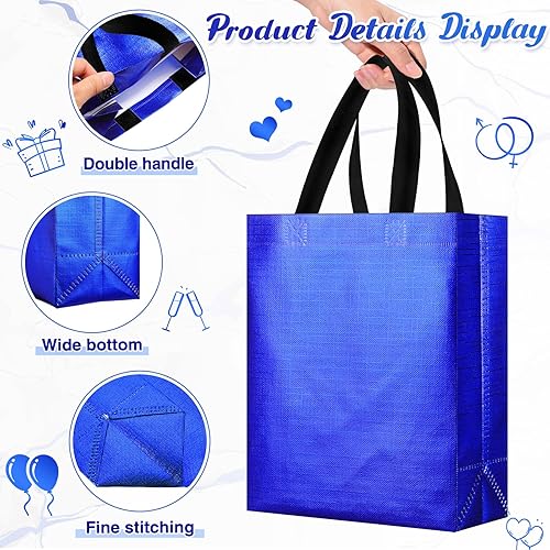 Miniatura 4 de Sweetude Juego de 12 bolsas de regalo reutilizables brillantes para dama de honor, no tejidas con papel de seda para bodas (10 x 8 x 4 pulgadas,