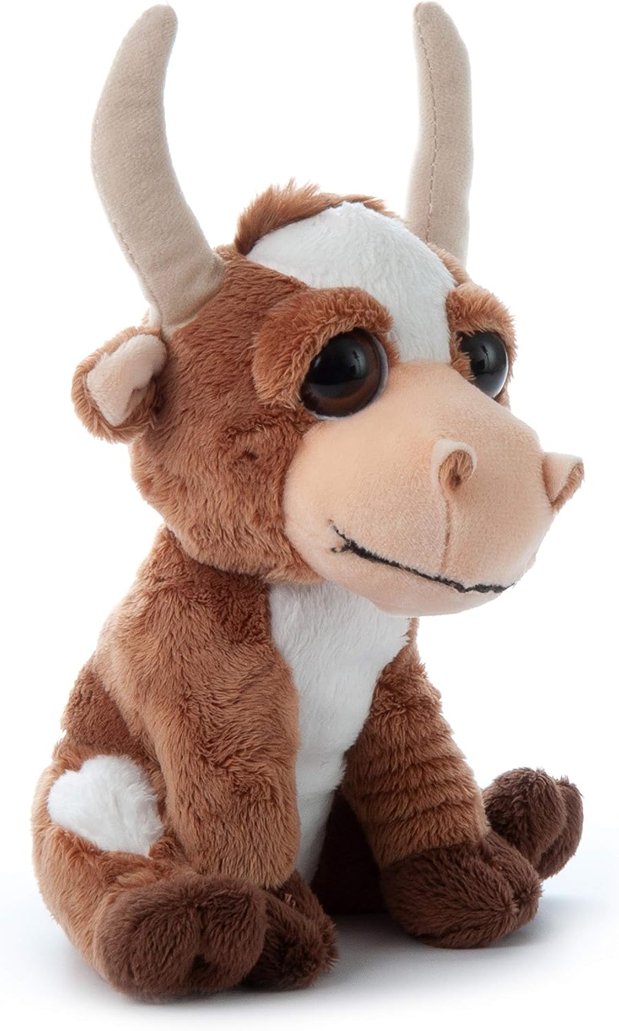 The Petting Zoo Longhorn Stuffed Animal, Gifts for Kids, Bright Eye Zoo Animals, Longhorn Plush Toy 7 inches