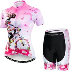 Indumentaria Ciclismo Mujer Conjunto de camiseta de ciclismo para mujer, bicicleta de montaña, almohadilla de gel 3D, pantalones cortos