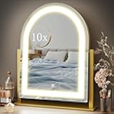 Lighted Makeup Mirror, Hollywood Vanity Mirror with Lights, Three Color Lighting Modes, LED Mirror, Smart Touch Control, 360°Rotation (15.2in. Curved)
