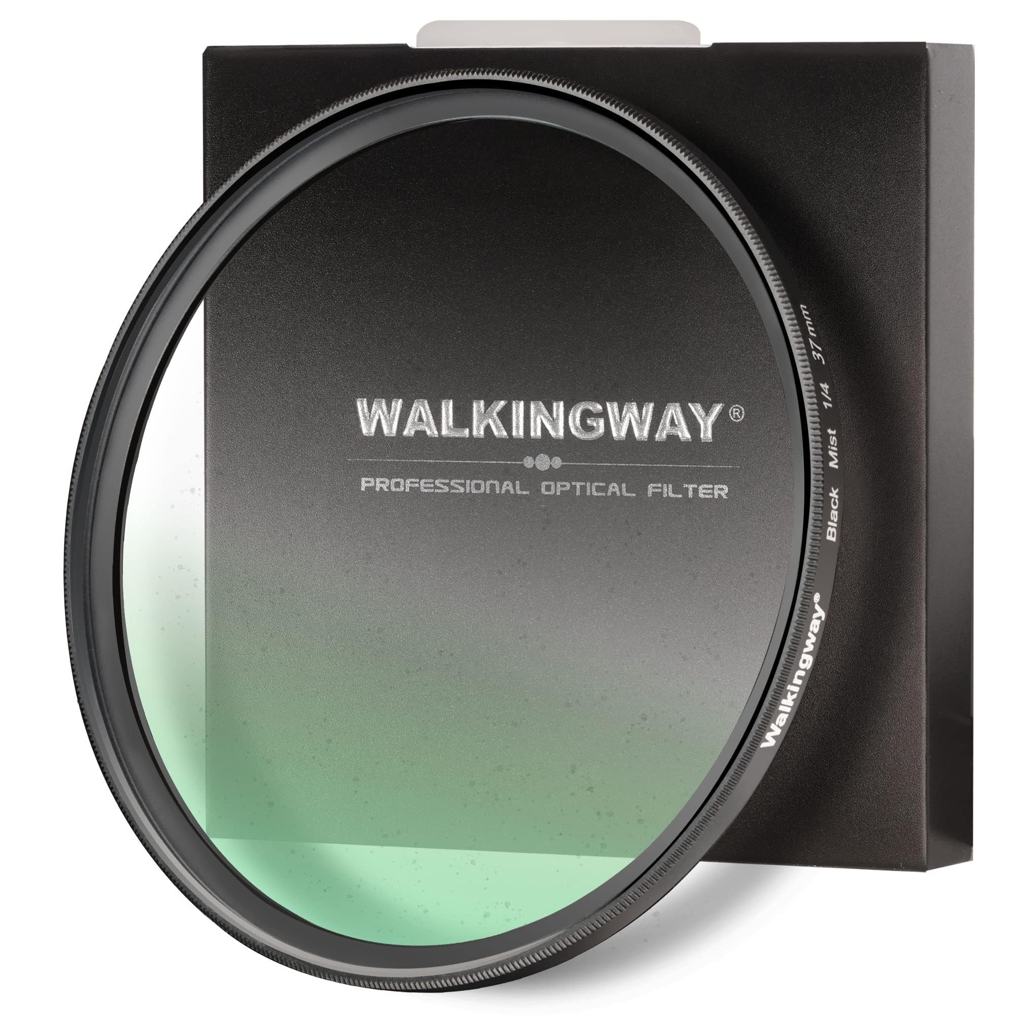 Walking Way 77mm ブラックミスト1/4フィルター ソフト効果 1/4 コントラスト調整用 ソフト描写用フィルター 多層ナノコーティング 航空アルミ材質 薄枠